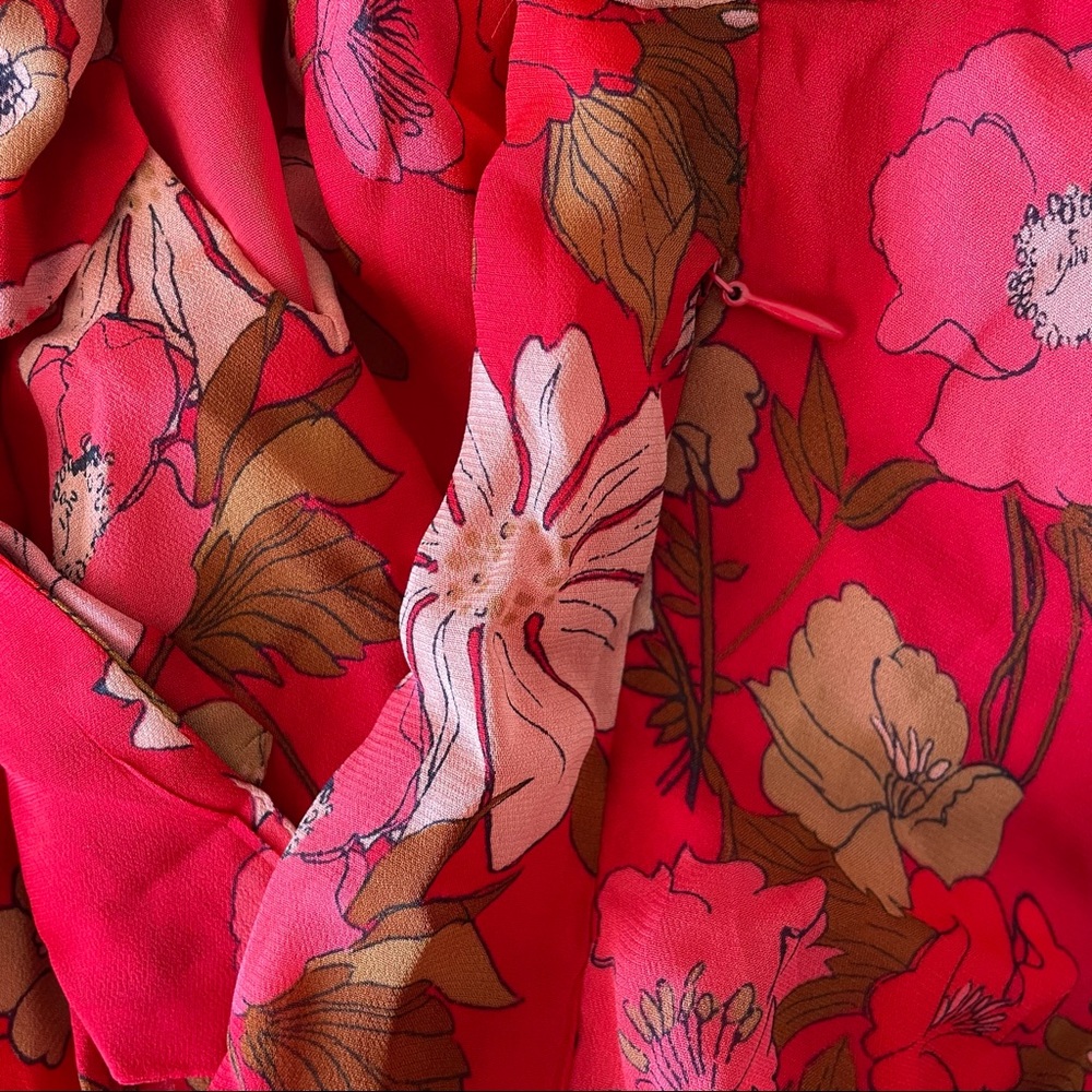 ZARA floral print neck tie dress - Picture 8 of 9